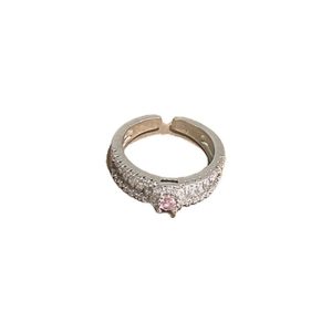 2024 popular zircon geometric opening ring, simple and fashionable, index finger ring, temperament, light luxury, versatile hand jewelry, wholesale women
