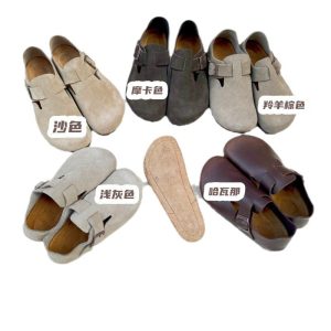Birkenstock Shoes Full Cover Leather Autumn Winter New Birkenstock Shoes Single Shoes Women's Shoes Boken Men's Shoes Real Cork Sole Toe Slippers