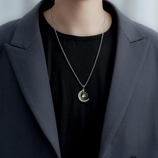 Zodiac Necklace Men's Fashion Brand Versatile High-end Necklace Moon Pendant Jewelry Men's Non-Fading Necklace - Image 2