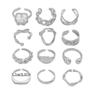 European and American cross-border hot-selling jewelry: women's opening adjustable rings, personalized geometric rings, fashion accessories, hand jewelry, jewelry