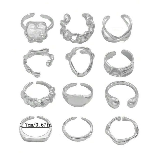 European and American cross-border hot-selling jewelry: women's opening adjustable rings, personalized geometric rings, fashion accessories, hand jewelry, jewelry - Image 5