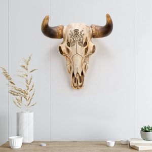 Cross-border hot bull head resin pendant vintage creative home living room entrance crafts wall decoration holiday decorations