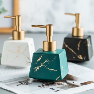 Light luxury ceramic hand sanitizer, shower gel, shampoo, water bottle, lotion, press bottle, model room bathroom decoration