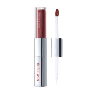 Honey Beam: Double-ended lip gloss, mirror water, pouty lips, not easy to stain the cup, fade color, plain makeup, white, matte lipstick, students