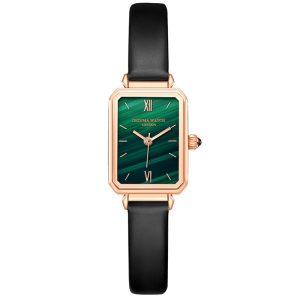 Fashion waterproof women's watch simple temperament ins wind malachite texture dial net red with the same square small green watch