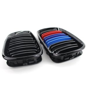 Cross-border exclusive for 02-05 BMW BMW 3 Series E46 grille gloss black double-line M version grille
