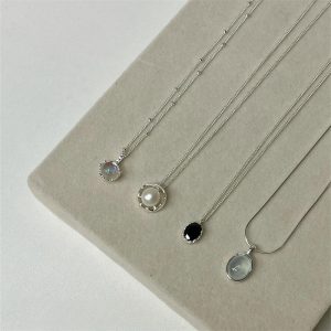 925 sterling silver aquamarine butterfly necklace women's non-fading ins niche high-end sense light luxury collarbone chain accessories wholesale