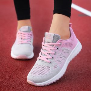 Cross-border new hot sale lightweight fly knit mesh sneakers jogging shoes casual running women's shoes amazon wish