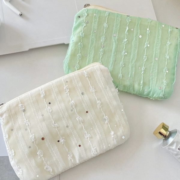 5675 Sequin Three-Dimensional Chiffon Flower Coin Purse Miscellaneous Key Organizer Bag Girls' Personal Belongings Storage Bag - Image 3