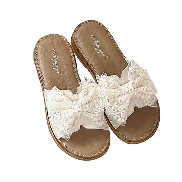 Cowhide version ~ bow sandals Women wear the new cow tendon sole flip-flops seaside beach shoes for the summer of 2025 - Image 5