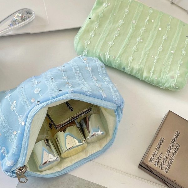 5675 Sequin Three-Dimensional Chiffon Flower Coin Purse Miscellaneous Key Organizer Bag Girls' Personal Belongings Storage Bag - Image 4