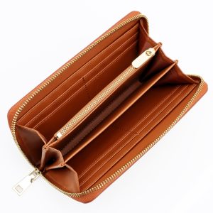 Japan Amazon Rakuten New Women's Genuine Leather Long Wallet Oil wax cowhide men's clutch bag long financial cloth
