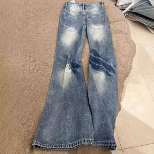 American retro hottie micro flared jeans women's 2024 spring and autumn new design sense loose and thin wide-legged trousers