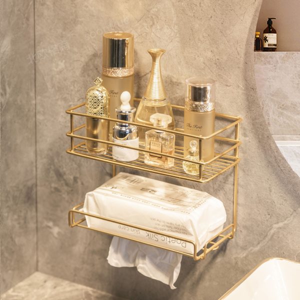 Face towel rack, wall-mounted toilet placement rack, bathroom sink, cosmetics storage box - Image 3