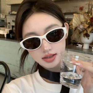 Jennie's same fashion sunglasses women's 2024 autumn and winter retro cat-eye polarized anti-ultraviolet sunglasses