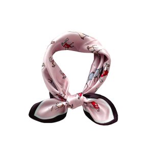 European-style retro pony mulberry silk silk scarf female Korean version is easy to wear a small square scarf, professional commuting collar scarf, thin square scarf