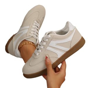 Cross-border foreign trade 2025 plus size small white shoes women's retro casual versatile fashion round toe sports running flat shoes