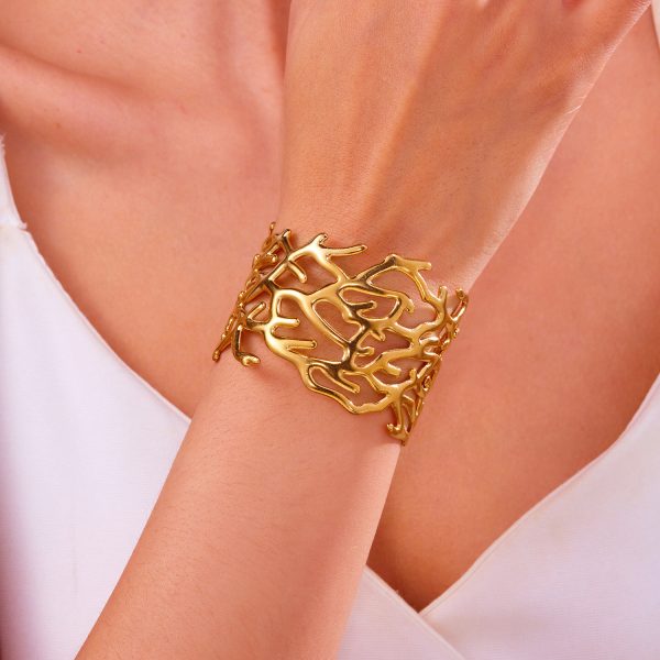 European and American marine stainless steel bracelets exaggerated widened version of personalized high-end open ornament bracelets niche titanium steel - Image 3