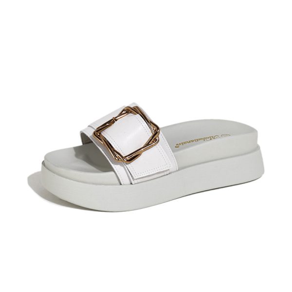 Genuine leather version ~ slippers women's outer wear 2025 new summer fashion and versatile platform non-slip women's slippers on the beach - Image 5