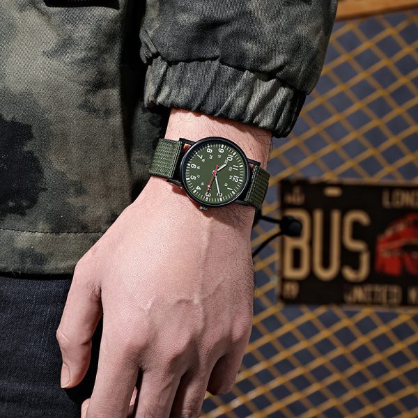 Men's watch nylon braided with casual sports watch ins wind versatile waterproof student sports quartz watch