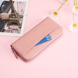 Japanese Leather Long Wallet Women's Large Capacity RFID Women's Handbag Mobile Phone Bag Anti-Degaussing Coin Purse