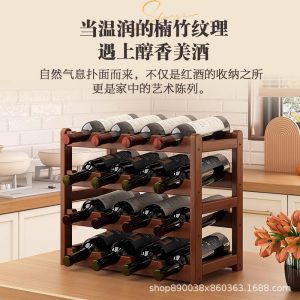 Red wine rack storage rack, home wine rack, wine display rack, wine cabinet, bar simple trellis display rack