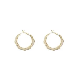 French simple crystal hollow winding circle earrings 2023 new feminine high-end earring buckle earrings
