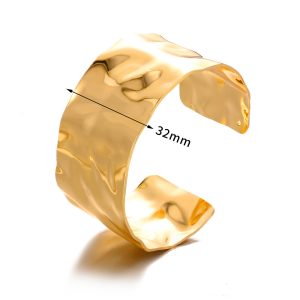 Cross-border European and American metal bracelets can be adjusted gold bracelets, women's exaggerated sense of luxury, open wide bracelets, and sent on behalf of others