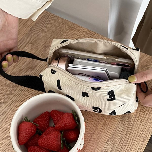 Ye language niche design letter printed bag woman personality versatile bag clutch bag large capacity pen bag storage bag - Image 4