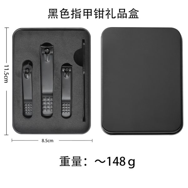 Checkered gift real estate bank logo making nail clipper set nail clipper set wholesale three-piece tin box