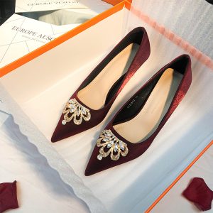 61502-119A French High Heels Women's Stiletto Heels Autumn Design Sense Niche Temperament Celebrity Wedding Dress Wedding Bridal Shoes