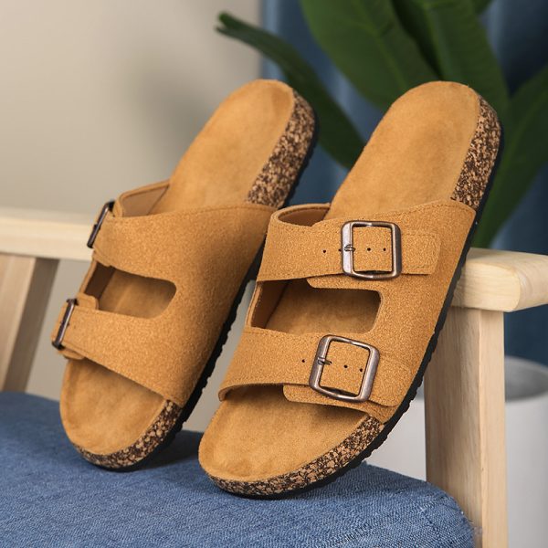 The new men's Birkenstock double-buckle open-toe slippers for summer are classic and versatile, comfortable, durable, non-slip and wearable for couples