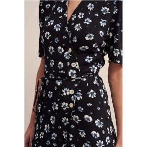 114# spot Ref rayon printed floral tea break dress 2022 summer new French retro style women's clothing