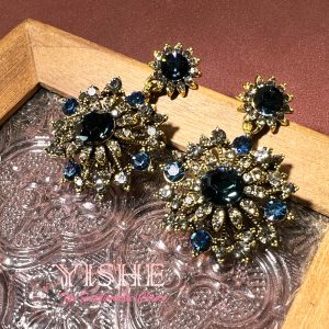 Original French catwalk earrings Vintage fashion Czech diamond luxury and exquisite high-end earrings