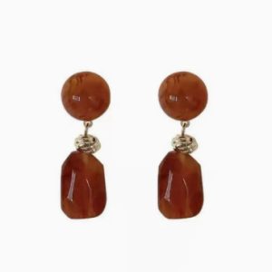 French retro irregular blended geometric earrings female niche design earrings temperament light luxury high-end earrings