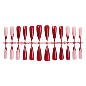 Foreign trade pointed nails solid color red French fake nails wearing nails removable nail pieces temperament nail pieces nail stickers