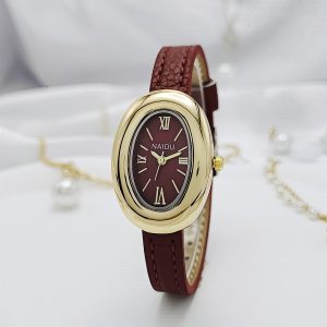 Fashion new women's watches women's French oval bathtub high-end retro niche temperament belt Guangzhou watch