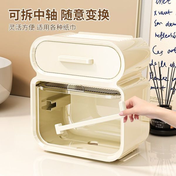 Punching-free waterproof paper towel rack, toilet paper box, toilet paper box, toilet toilet paper storage rack, plastic paper box - Image 4