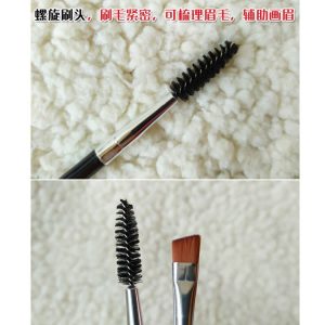Manufacturer spot double-ended spiral bevel makeup brush eyebrow brush eyelash brush part brush portable brush beauty tool