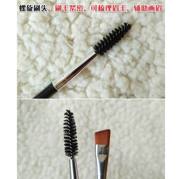 Manufacturer spot double-ended spiral bevel makeup brush eyebrow brush eyelash brush part brush portable brush beauty tool - Image 4
