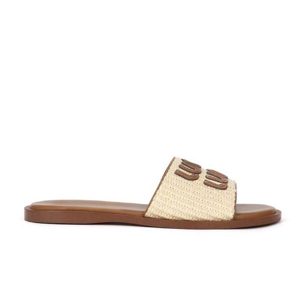 Square toe flat bottom slippers women's 2024 summer new vacation weave flat beach slippers plus size sandals to wear outside - Image 5