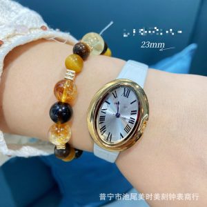 Sending wine barrel watches, women's bathtubs, oval vik, Douyin hits, 18K small gold watches, waterproof quartz watches, and vintage watches