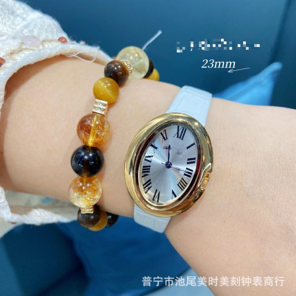 Sending wine barrel watches, women's bathtubs, oval vik, Douyin hits, 18K small gold watches, waterproof quartz watches, and vintage watches - Image 4
