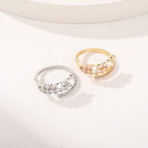 Cross-border hot-selling wheat ear rings, women's niche, high-end light luxury, non-fading rings, fashionable, simple and versatile rings, hand jewelry