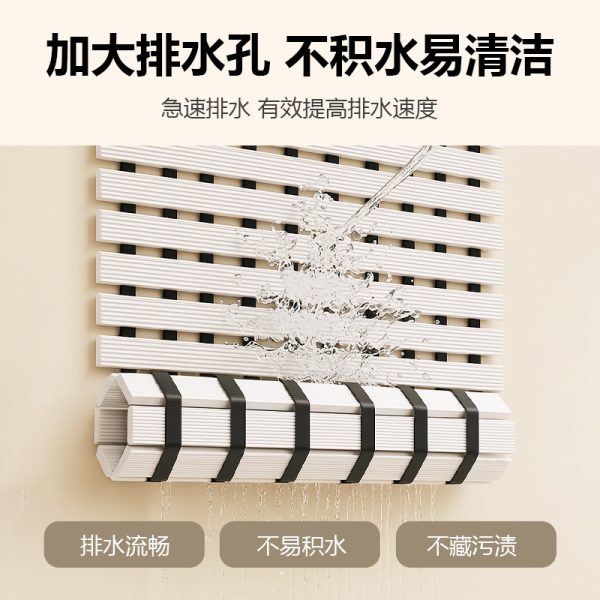 Cross-border anti-slip mat foldable bathroom toilet partition bath shower foot step mat door anti-drop carpet - Image 2