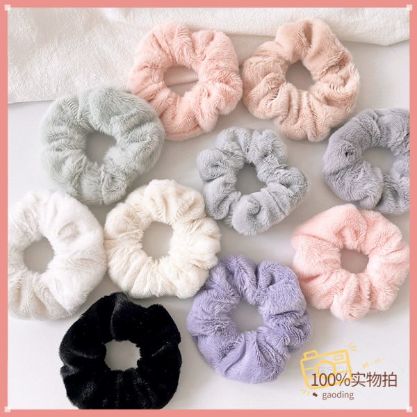 New autumn and winter new headband ins cute plush large intestine scrunchie hair rope children's adult hair accessories Korean version of headwear