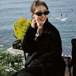 British Cherry Koko vintage cat-eye sunglasses, women's small face, fashionable babes, high-class street sunglasses