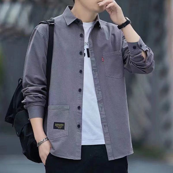 2025 New Loose Casual Men's Long Sleeve Shirt Vintage Jacket Men's Spring Summer Plus Size Versatile Shirt Cross Border - Image 4