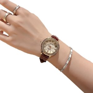 New trendy brand Korean fashion simple and versatile leather belt watch schoolgirl gift watch waterproof foreign trade
