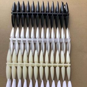 Nail art single number long pointed nail piece long fake nail sticker salon pointed nail piece nail sheet nail color card 240 pieces